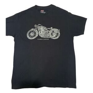 Craftsman Tools Mens Motorcycle Graphic Tee Shirt Size L Black 100% Cotton Retro